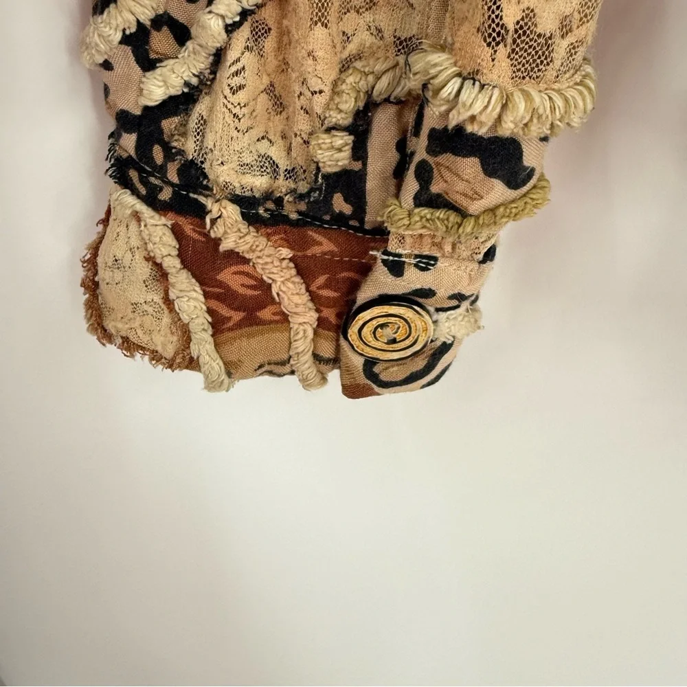 Sandy Starkman Women's Chenille Trim Jacket Button Close Size M Animal Print - Picture 7 of 9
